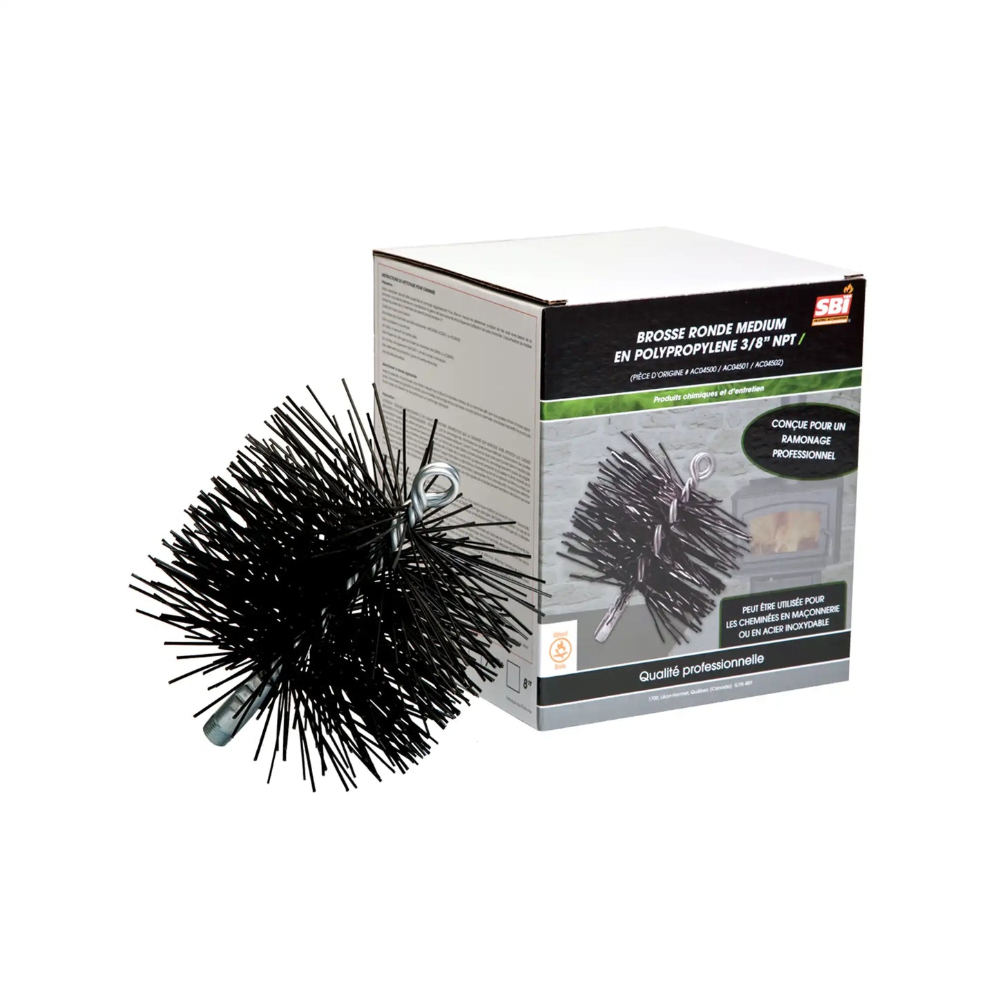 AC04501 7" ROUND BRUSH WITH POLYPROPYLENE BRISTLES