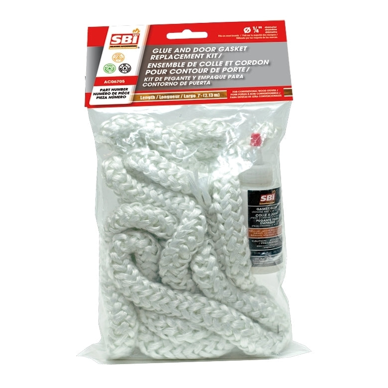 AC06705 GLUE AND 1/4" X 7' WHITE DOOR GASKET KIT