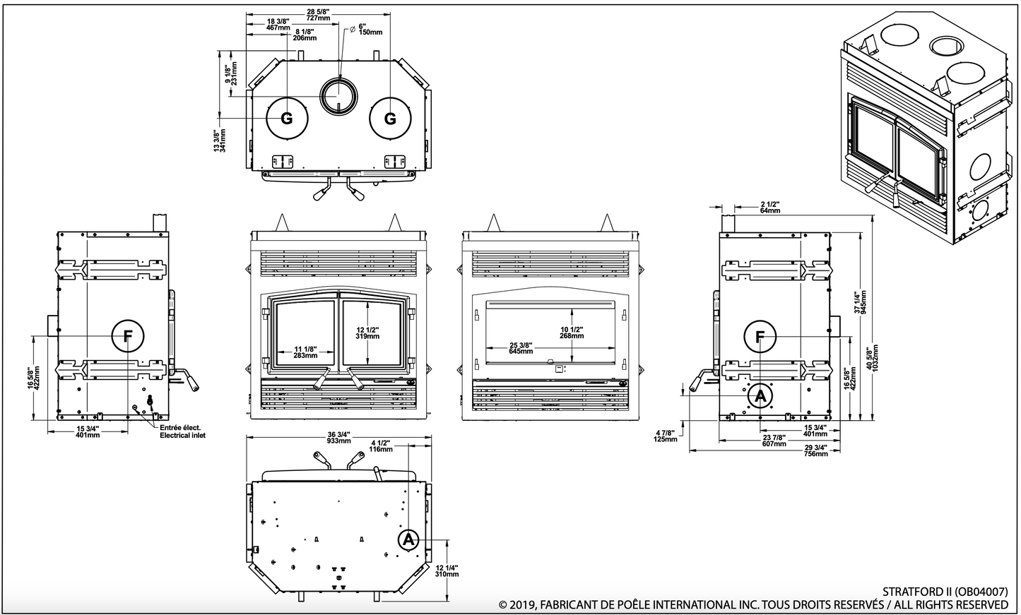 Osburn Stratford II Fireplace OB04007