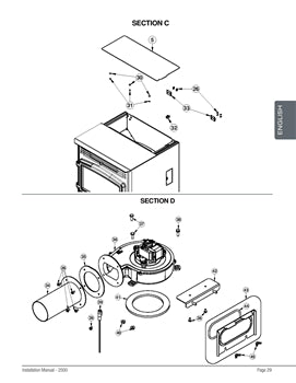 Osburn 2500 Pellet Stove Parts OP00025