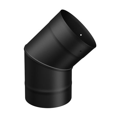SP00090 6" Single Wall Black 45 Degree Elbow
