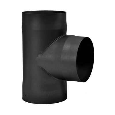 SP00110 6" Black Single Wall Tee With Cap
