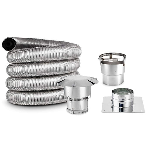 3 Inch Round, Chimney Liner Kit, SINGLE PLY SMOOTH