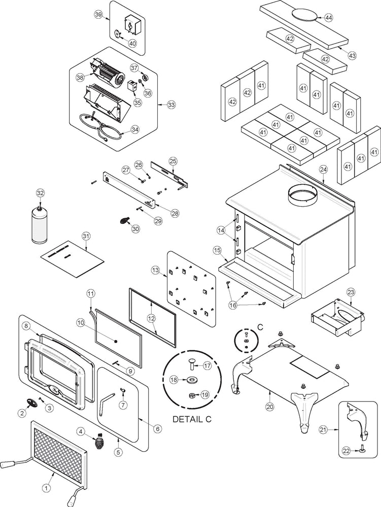 Osburn 900 Wood Stove Parts OB00900