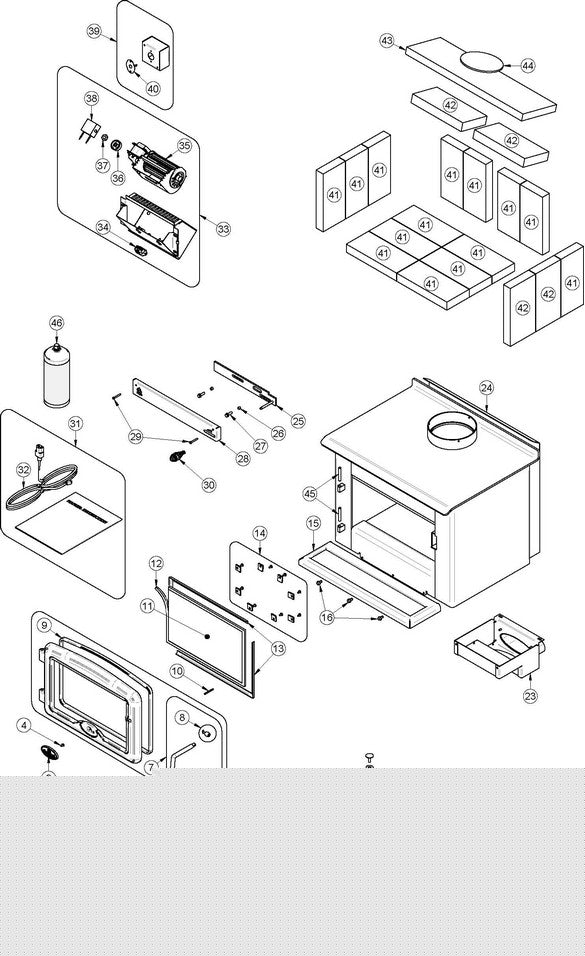 Osburn 920 Wood Stove Parts OB00920-1