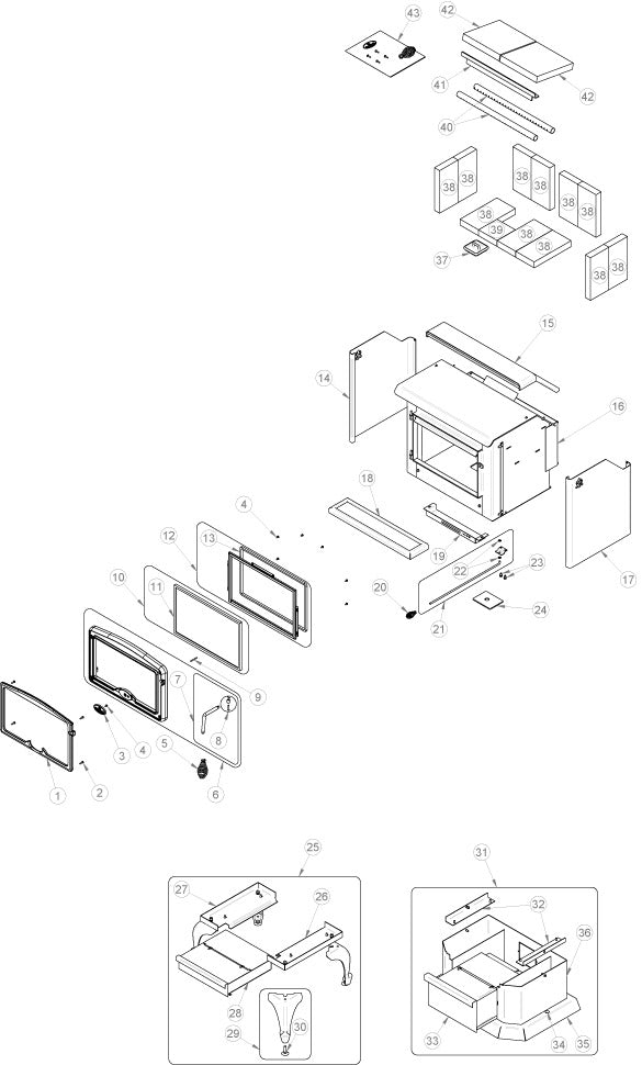 Osburn 1100 Wood Stove Parts OB01111