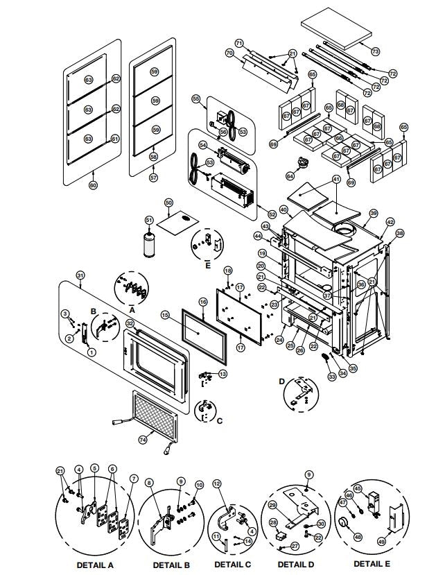 Osburn Matrix Wood Stove Parts OB02032