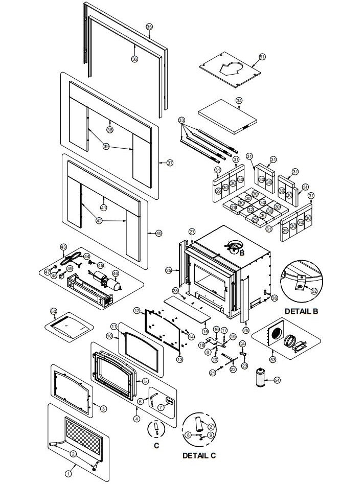 Osburn 3500 Wood Insert Parts OB3510