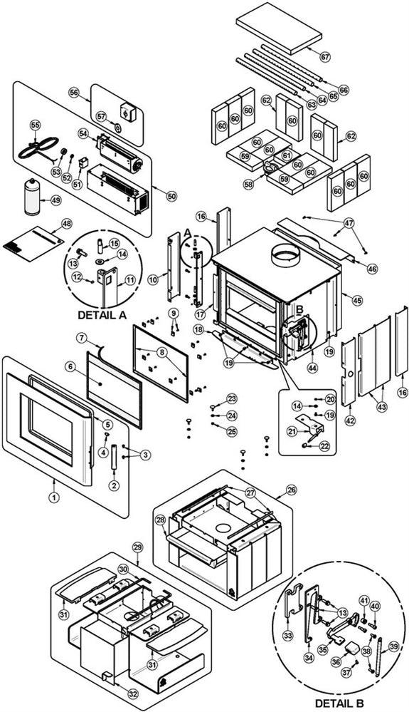 Osburn Soho Wood Stove Parts Diagram OB01520