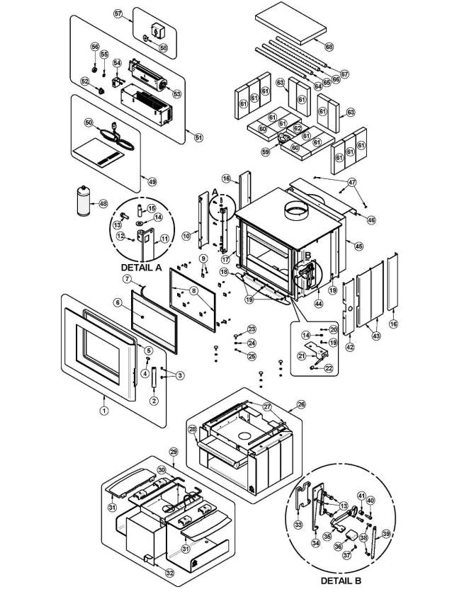 Osburn Soho Wood Stove Parts Diagram OB01521