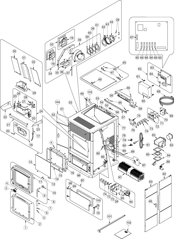 Osburn 5000 Pellet Stove Parts OP00050