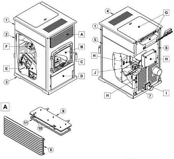 Osburn 7000 Pellet Stove Parts OP00070